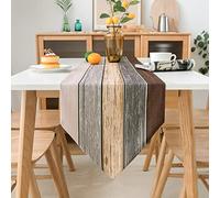 Camino de Mesa Gris Moderno Camino de Mesa Ropa para Comedor Mesa Textura Raya Color Rústico Viejo Tapete Runner Set para Salón Cocina Mesa Fiesta Boda 33x183cm