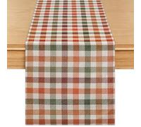 Camino de Mesa, Inhobbok, Cuadros Escoceses, 40x140 cm, 1 Pz, Estilo nórdico, para Mesa de Madera, Tonos Tierra, patrón tartán, Camino de Mesa poliéster Lavable, combina con Madera Roble