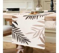 Camino de Mesa Lavable Mantel de Mesa Camino de Mesa Marrón Hojas Camino de Mesa Moderno Poliéster Camino de Mesa Sala de Estar Caminos de Mesa para Interior Exterior Jardin Picnics Fiestas 33x183cm