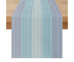 Camino de Mesa Lavable Salón 40 x 100 Camino de Mesa Moderno Primavera Gris Antiguo Madera Rústica Decoración de Mesa de Campo Decoración para Comedor Bautismo (Degradado Azul Morado)