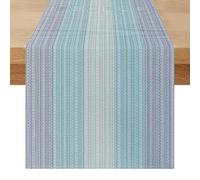 Camino de Mesa Lavable Salón 40 x 140 Camino de Mesa Moderno Primavera Gris Antiguo Madera Rústica Decoración de Mesa de Campo Decoración para Comedor Bautismo (Degradado Azul Morado)