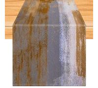 Camino de Mesa Marrón 40 x 140 cm Caminos de Mesa Pintura de Arte Moderno Camino de Mesa Corto Decoración de Mesa Lavable para Fiestas de Navidad Bodas Vacaciones Decoración de Dumpleaños