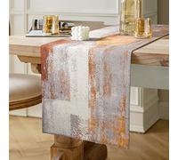 Camino de Mesa Marrón Gris Moderno Lino y Algodón de Doble Capa Decoración de Mesa Gruesa para Cenas, Adorno, Accesorio Articulo Decoración, Aire Libre, Picnic, Fiesta, Boda 40 cm x 140 cm