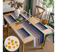 Camino de Mesa Moderna y Manteles Individuales Poliéster Juego de 4 Salvamanteles Individuales Azul Gris Rústica Granero Textura de Madera Caminos de Mesa Mantel de Mesa para Interior Exterior 40x140