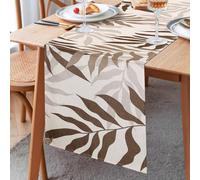 Camino de Mesa Moderno Camino de Mesa Marrón Hojas Camino de Mesa Poliéster Caminos de Mesa Fácil de Limpia Mantel de Mesa Mantel Decorativo Caminos de Mesa para Sala de Estar Picnics 33x183cm