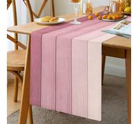 Camino de Mesa Moderno para Primavera, Moderno, Lino, Camino de Mesa Rosa, Antimanchas, Lavable, como Mantel de jardín, Exterior, para Bodas, día de San Valentín, cumpleaños, decoración, 33 x 183 cm