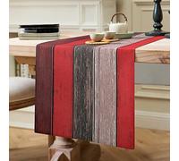 Camino de Mesa Moderno Rojo Caminos de Mesa Navideño Lavable a Máquina Colección Vacaciones 40 x 140 cm Vintage Casa de Campo Lavable Decoración para Interior Exterior Vacaciones Fiesta Salón Mesa