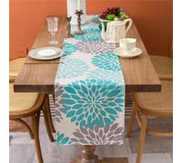 Camino de Mesa Moderno Salón Caminos de Mesa Comedor Primavera Mantel Lino Verano Rústicos Turquesa Gris Flor Bohemia Vintage para Tocador Soporte de TV Mesa Gabinete Aparador Vacaciones 40x140cm