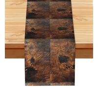 Camino de mesa multiusos de piel de vacuno marrón de 13 x 72 pulgadas, mantel versátil para decoración de piano, balcón, hotel y habitación de invitados