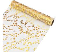 Camino de Mesa Navidad,28 cm x 5 m Mantel Camino de Mesa Dorado Tela Tul,Dorado Copo de Nieve Mantel de Organza,Decoración para Navidad y Adviento,Regalos Personalizados,Fiesta