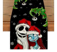 Camino de mesa navide o, mantel de Halloween, decoraci n de Pesadilla antes de Navidad, adornos navide os de Jack y Sally para fiestas en casa