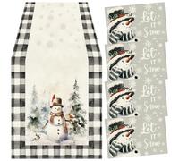 Camino de Mesa Navideño, Decoracion Mesa Navidad Mantel Camino Mesas Navidad Decoración Festiva para Mesas Invernal para Fiesta en el Hogar al Aire Libre en Interiores (183 x 33 cm)