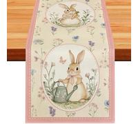 Camino de Mesa Pascua, Mantel Huevos Pascua, 33 x 183 cm Mantel de Conejos de Pascuas, Decoraciones de Mesa de Cocina de Primavera para Decoraciones de Fiesta de Pascuas/B
