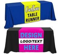 Camino de Mesa Personalizado con Logotipo de Empresa Mantel de Arpillera Personalizado Nombre Impreso Diseño de Texto para Fiestas, Cumpleaños Bodas Decoraciones 33x183 CM