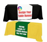 Camino de mesa personalizado con logotipo de negocios, imagen y texto, poliéster de 72 pulgadas, pancarta de mesa personalizable para eventos y ferias comerciales