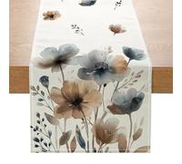 Camino de Mesa Primavera,Camino de Mesa Moderno con Flores en Acuarela,Table Runner Decorativo para Comedor,Cocina,Fiestas,Pascua ,Tapete Antideslizante Lavable para Interiores y Exteriores 33x183cm
