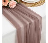 Camino de Mesa Rosa Viejo de Gasa, 77 X 300 CM Tela de Tul Camino de Mesa de Gasa para Bodas Bohemias, Bautizos, Baby Showers Despedidas de Soltera O Decoració N de la Mesa de la Cocina