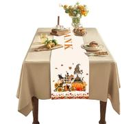 Camino de mesa sin rostro impreso de algodón para ropa de mesa, mesa para fiestas en casa, boda, Acción de Gracias, mantel de algodón impreso