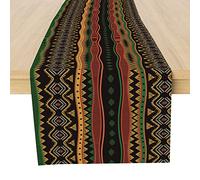 Camino de Mesa Tribal Africano Tradicional, decoración Africana para Comedor, Cocina, hogar, patrón Vintage, 13 x 72 Pulgadas