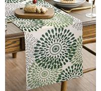 Camino de Mesa Verano Dalia Camino Mesa Verde Salvia Moderno Centro de Mesa Comedor Rustico Cortijo para Cocina Comedor Cumpleaños Fiesta Vacaciones decoración del Hogar 33 x 183 cm