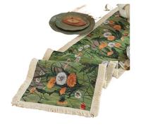 Camino De Mesa Vintage Bandera de Mesa Jacquard Campo Vintage, Mantel algodón, Creativo Simple for el hogar, gabinete TV para la Cocina(Color-1,160x31cm)