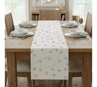 Camino de mesa y servilletas tipo lino, sin costuras, color rosa, para comedor, granja, resistente al calor, camino de café para cena, fiesta, vacaciones (33 x 228 cm)