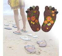 Camino de piedra con huella dimensional y estampado floral, decorativa vibrante for exteriores for patio o camino(Dark Brown,2PCS)