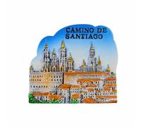 Camino de Santiago España 3D Imán para nevera regalo de recuerdo, resina hecho a mano Goa imán para refrigerador hogar y cocina decoración colección