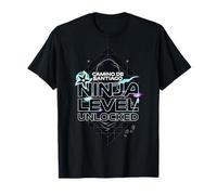Camino de Santiago Ninja Level Unlocked Bright Ninja Hiking Camiseta