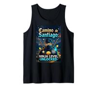 Camino de Santiago Ninja Level Unlocked Bright Ninja Hiking Camiseta sin Mangas