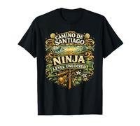 Camino de Santiago Ninja Level Unlocked Pilgrim Hiking Trail Camiseta