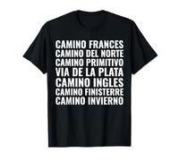 Camino de Santiago Routes Frances Norte Primitivo Finisterre Camiseta