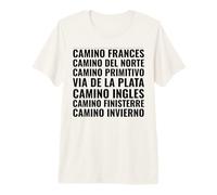 Camino de Santiago Routes Frances Norte Primitivo Finisterre Camiseta Premium