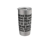 Camino de Santiago Routes Frances Norte Primitivo Finisterre Vaso térmico de acero inoxidable de doble pared