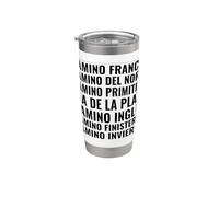 Camino de Santiago Routes Frances Norte Primitivo Finisterre Vaso térmico de acero inoxidable de doble pared