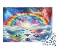 Camino del Arco Iris al Cielo Puzzle 1000 Piezas Papel Reciclado para Adultos Puzzle para Adultos Juego Educativo para descompresión Excelente Idea de Regalo para la Creatividad 38x26cm/1000pcs
