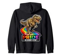 Camino del Arco Iris de Dinosaurio rugiente Orgullo en Cada Paso Sudadera con Capucha