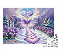 Camino del Corazón de la Mariposa Puzzles 1000 Piezas Papel Reciclado para Adultos Puzzle para Adultos Juego Familiar Divertido y desafiante Excelente Idea de Regalo para Mujeres y Hombres