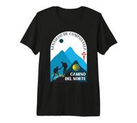 Camino del Norte Pareja Peregrinos Santiago de Compostela 2026 Camiseta Premium