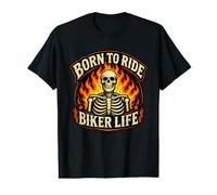 Camino en mis Huesos, Fuego en mi Alma, Esqueleto Motero en Llamas Camiseta gráfica económica