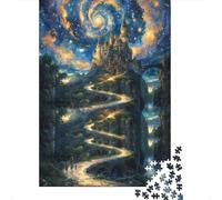 Camino Galáctico Mágico Rompecabezas 1000 Piezas de Papel para Adultos, Entrenamiento Mental, Vista Nocturna Fantasía Puzzle Pared Decorativo 38x26cm/1000pcs