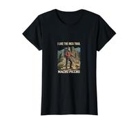 Camino Inca Machu Picchu Senderismo S-America Trekking Camiseta gráfica económica, Mujer, Negro, L