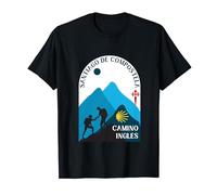 Camino Inglés Pareja Peregrinos Santiago Compostela Camiseta