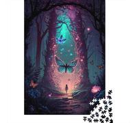 Camino mágico del Bosque 1000 Piezas Stock De Cartas Premium Rompecabezas Clásicos Entusiastas De Jigsaw Senior Entrenamiento Cerebral Decoración De Paredes Idea De Regalo 38x26cm/1000pcs