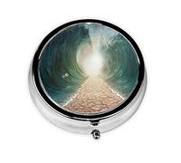 Camino marítimo dividido, pastillero, pastillero cuadrado para bolsillo o monedero, pastillero pequeño, organizador de pastillas de viaje