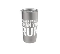 Camino más rápido de lo que corres Motivación Maratón Broma Vaso térmico de acero inoxidable de doble pared