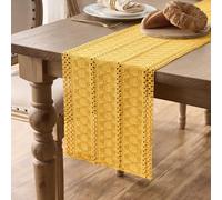 Camino Mesa Amarillo Tela de Yute 30x183 Moderno Centro de Mesa Decorativo Salon Arpillera Rustico Table Runner Tela Rafia Rectangular Adornos para Decoracion Comedor Jardín Bodas Cocinas Comedores