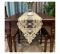 Camino Mesa Camino de Mesa Bordado Encaje, decoración navideña, Mueble TV, Cubierta Fiesta Piano, Mantel Cocina(Champagne Gold,30x310cm)