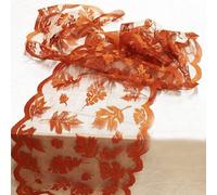 Camino Mesa Otoño, 183 x 33 cm Camino de Mesa de Encaje, Caminos de Mesas de Hoja de Arce, Decoración de Acción de Gracias para el Hogar, Cocina y Mesa del Comedor