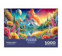 Camino montañoso Floral fantástico 1000 Piezas Set De Puzzle Arte Natural Puzzle Clásico, Cartón Resistente - para Parejas, Ultra Difícil, Top Calificado, Actividad Casa 52x38cm/1000pcs